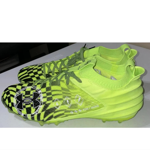 Under Armour Blur Smoke 2.0 MC LE AA Cleats Lime Surge 3026333-300 Size 16 - Picture 2 of 6